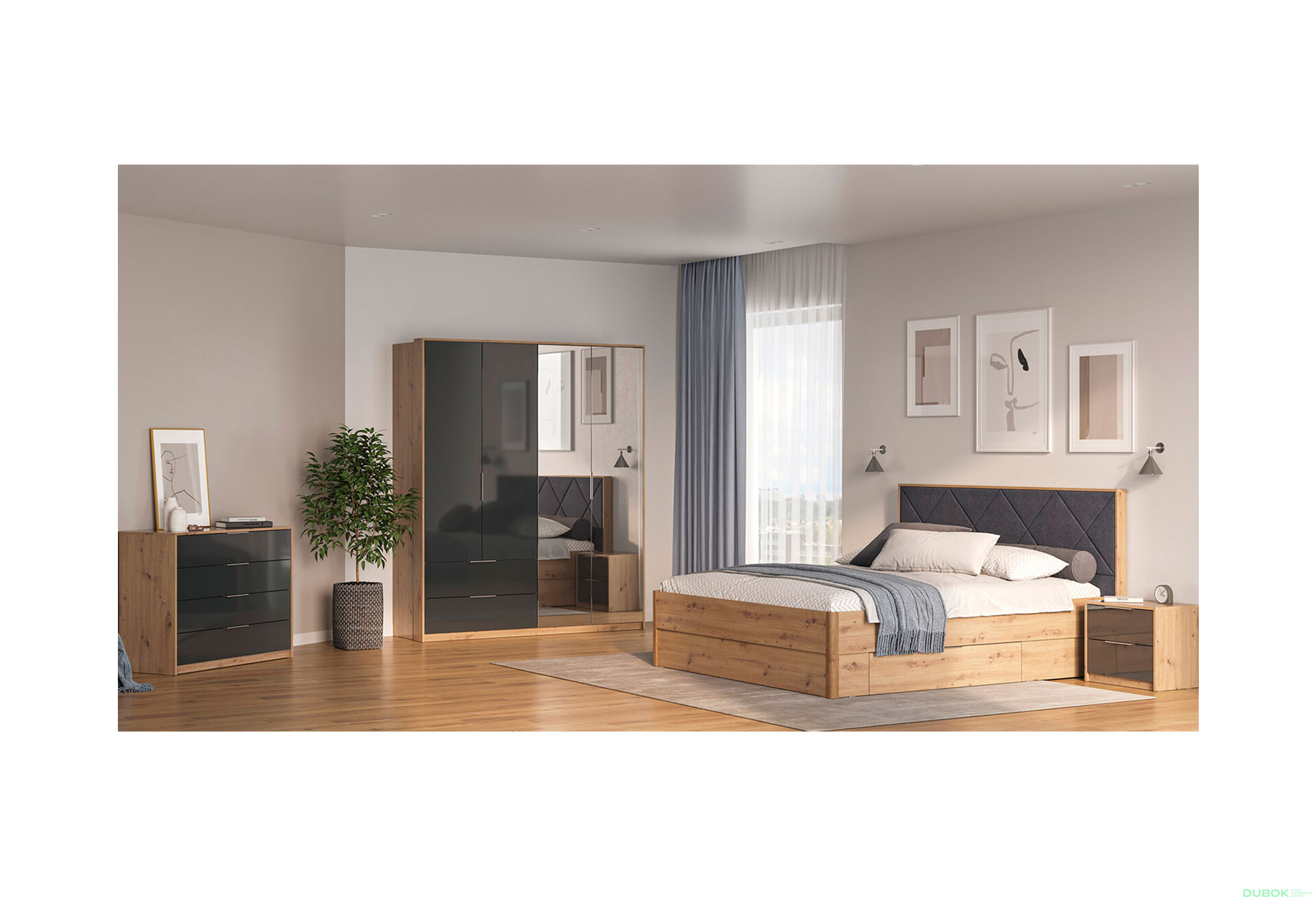 Sada 4D matná antracit Raymond Mat antracit - Fotografie 1 Fotografie 1 - Sada 4D matná antracit Raymond Mat antracit