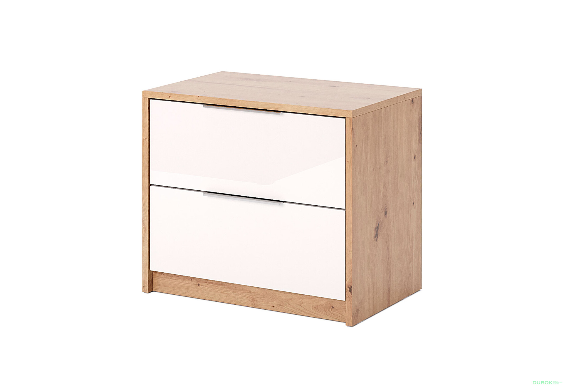 Noční stolek 2š, bílý lesk Raymond - Fotografie 1 Fotografie 1 - Noční stolek 2š, bílý lesk Raymond