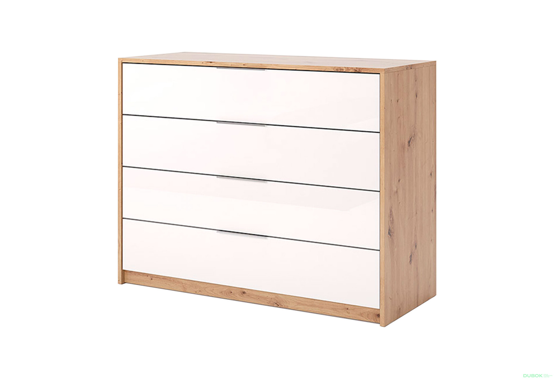 Komoda 4š, bílý lesk Raymond - Fotografie 1 Fotografie 1 - Komoda 4š, bílý lesk Raymond