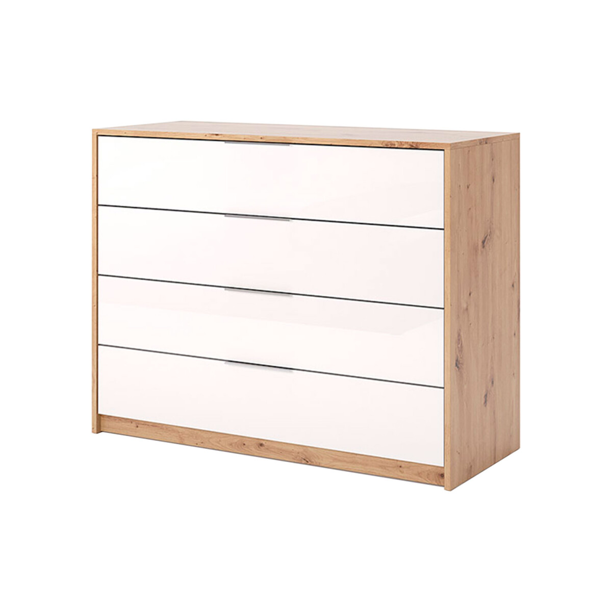 

Komoda 4š, bílý lesk Raymond