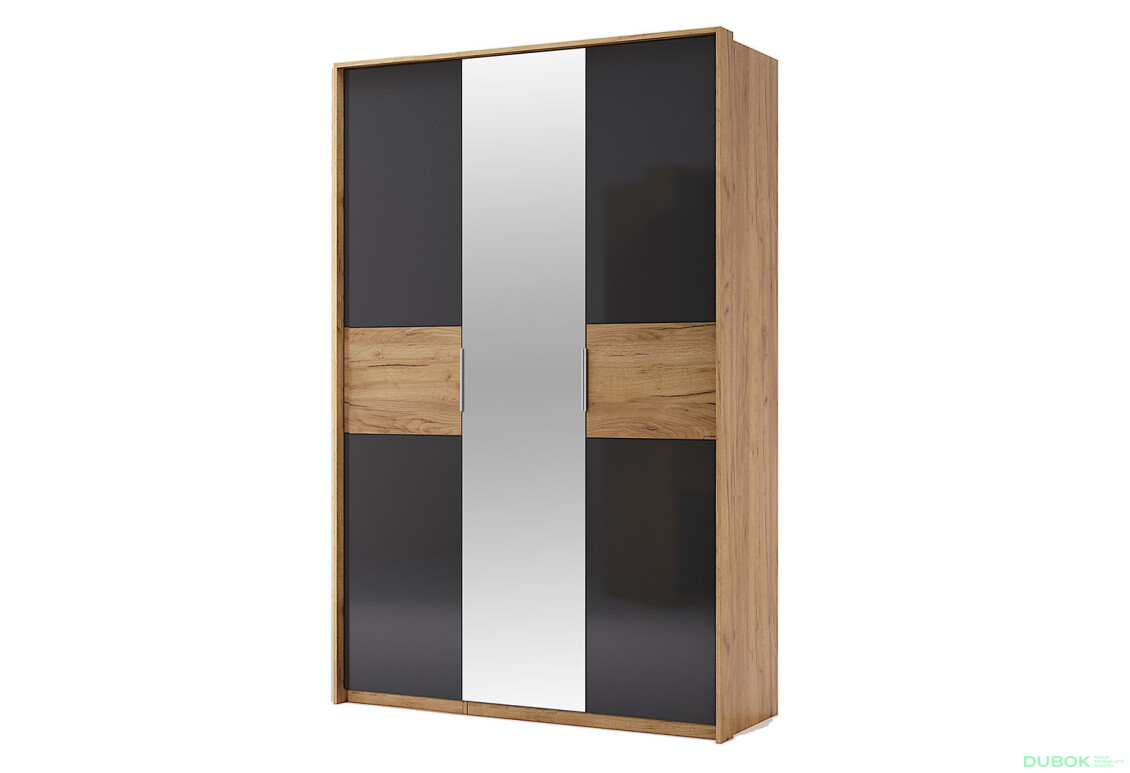 Skříň 3D se zrcadlem, série N dub kraft / Lava Ramona - Fotografie 1 Fotografie 1 - Skříň 3D se zrcadlem, série N dub kraft / Lava Ramona