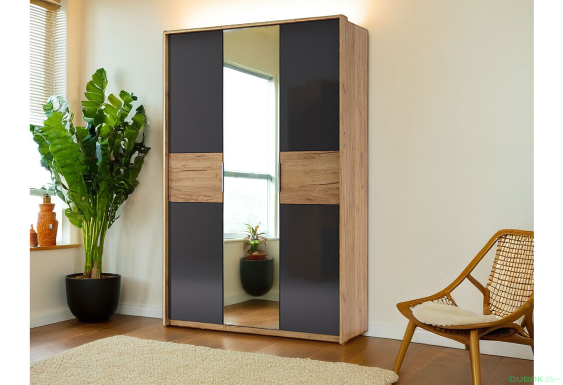 Skříň 3D se zrcadlem, série N dub kraft / Lava Ramona - Fotografie 4 Fotografie 4 - Skříň 3D se zrcadlem, série N dub kraft / Lava Ramona