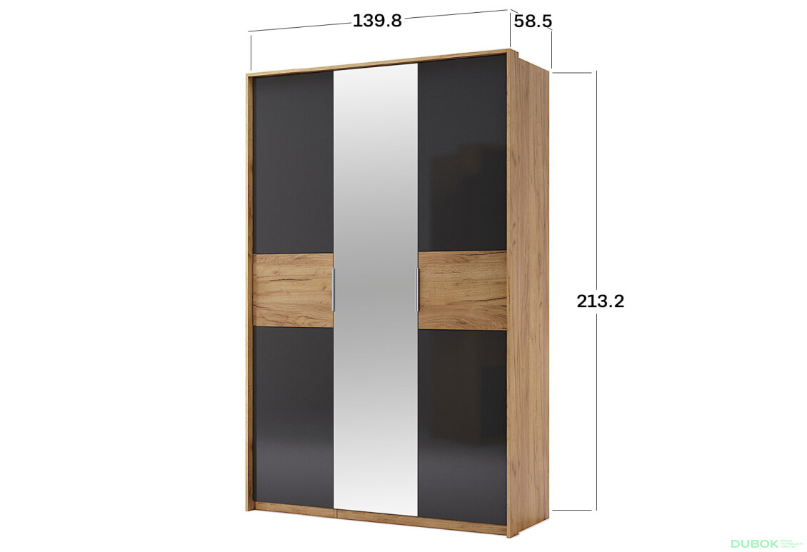 Skříň 3D se zrcadlem, série N dub kraft / Lava Ramona - Fotografie 2 Fotografie 2 - Skříň 3D se zrcadlem, série N dub kraft / Lava Ramona