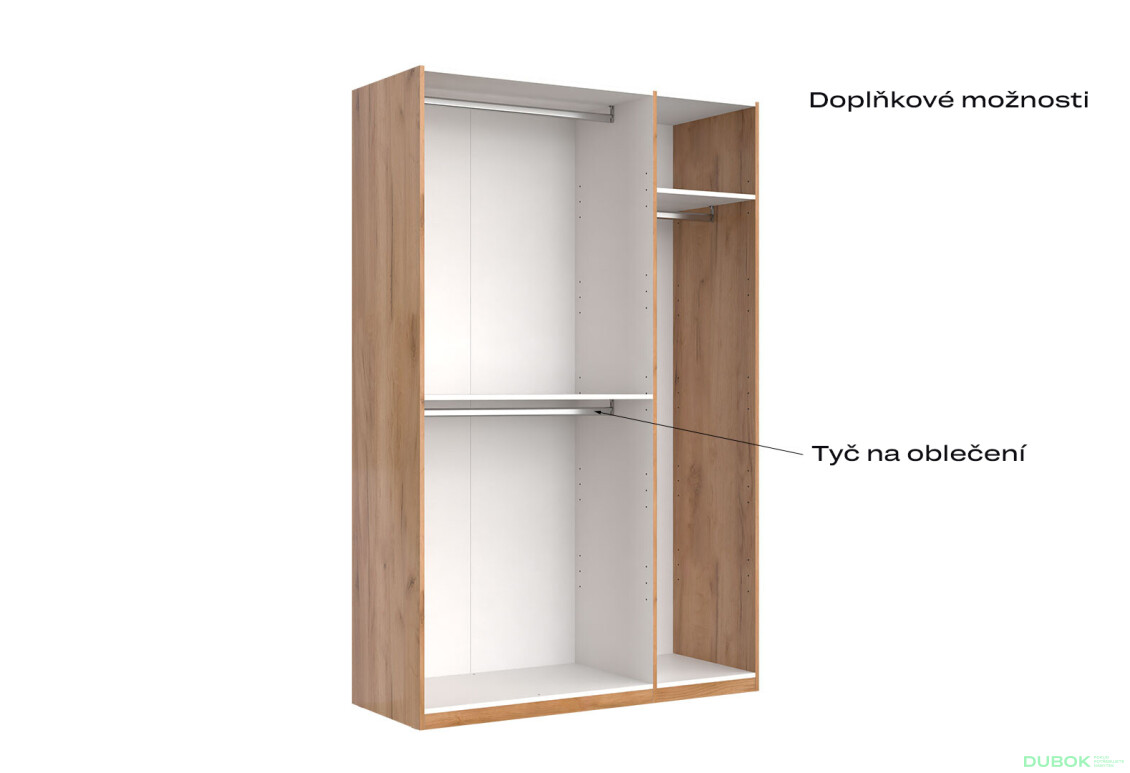 Fotografie 10 - Skříň 3D se zrcadlem, série N dub kraft / Lava Ramona