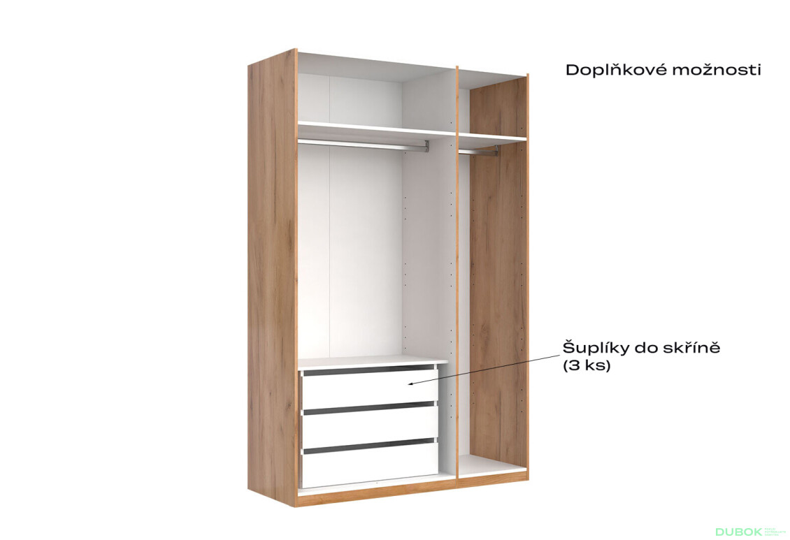 Skříň 3D bez zrcadla, série N dub kraft / Lava Ramona - Fotografie 4 Fotografie 4 - Skříň 3D bez zrcadla, série N dub kraft / Lava Ramona