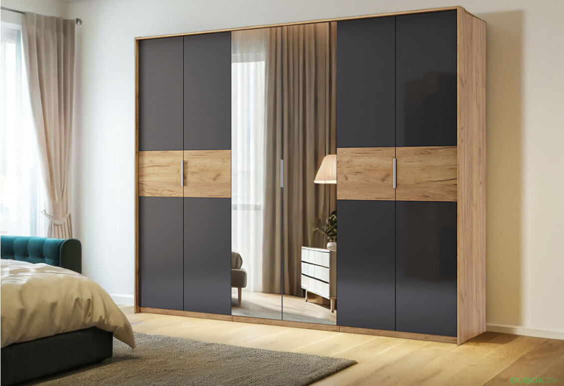 Skříň 6D se zrcadly, série N dub kraft / Lava Ramona - Fotografie 4 Fotografie 4 - Skříň 6D se zrcadly, série N dub kraft / Lava Ramona