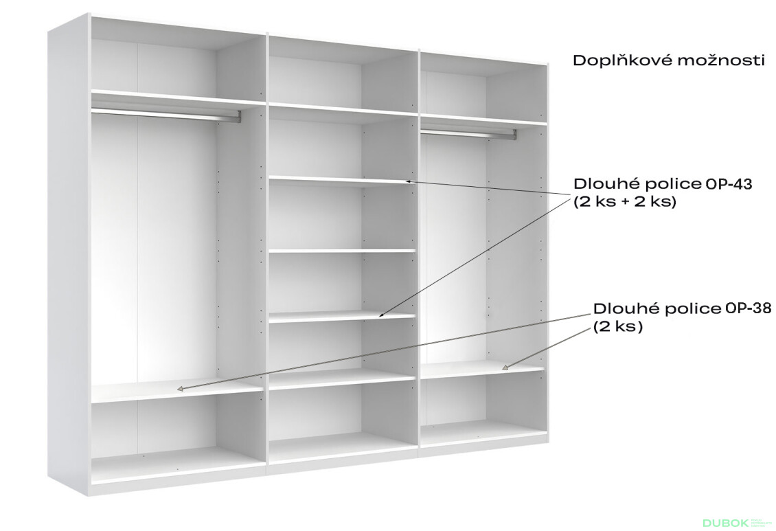 Fotografie 12 - Skříň 6D se zrcadly, série N dub kraft / Lava Ramona