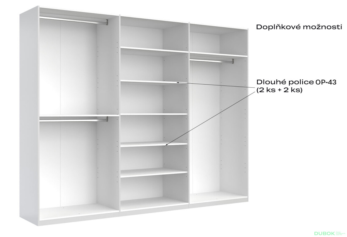 Fotografie 13 - Skříň 6D se zrcadly, série N dub kraft / Lava Ramona