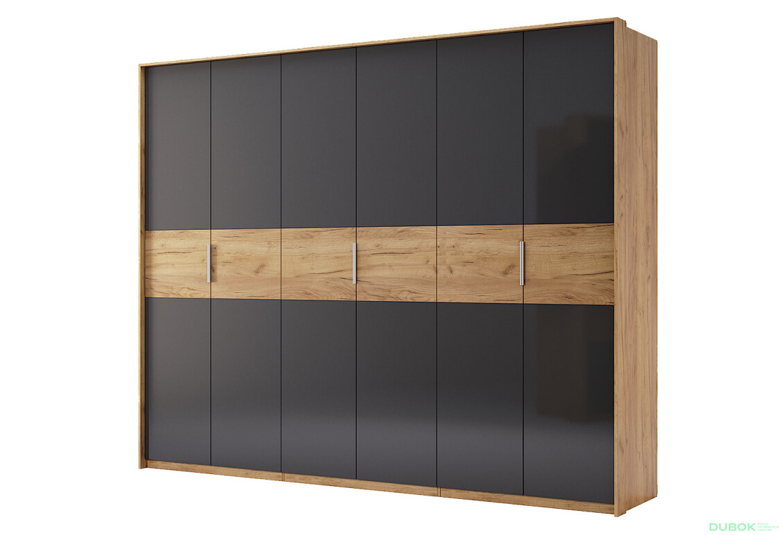 Skříň 6D bez zrcadel, série N dub kraft / Lava Ramona - Fotografie 1 Fotografie 1 - Skříň 6D bez zrcadel, série N dub kraft / Lava Ramona