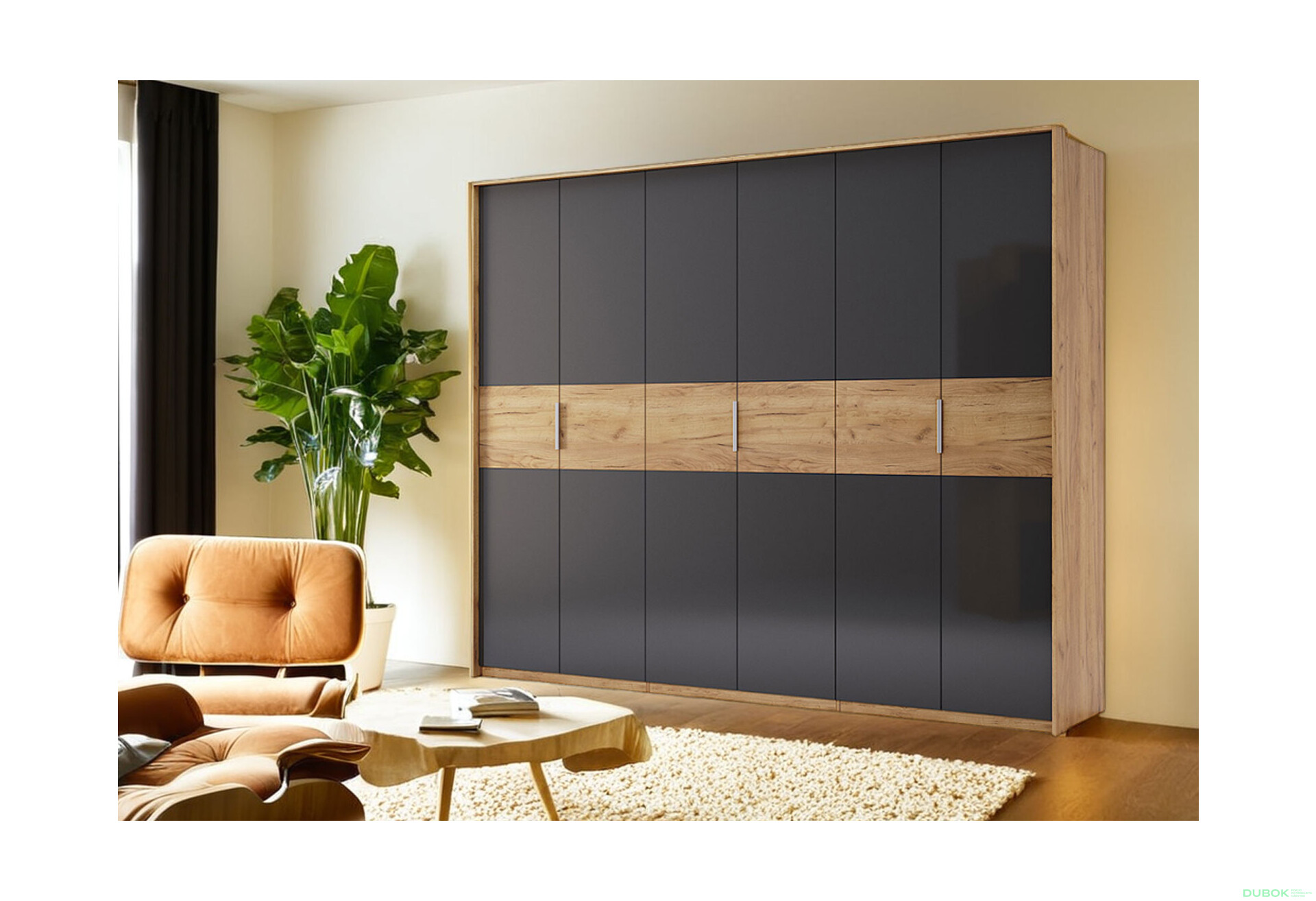 Skříň 6D bez zrcadel, série N dub kraft / Lava Ramona - Fotografie 3 Fotografie 3 - Skříň 6D bez zrcadel, série N dub kraft / Lava Ramona