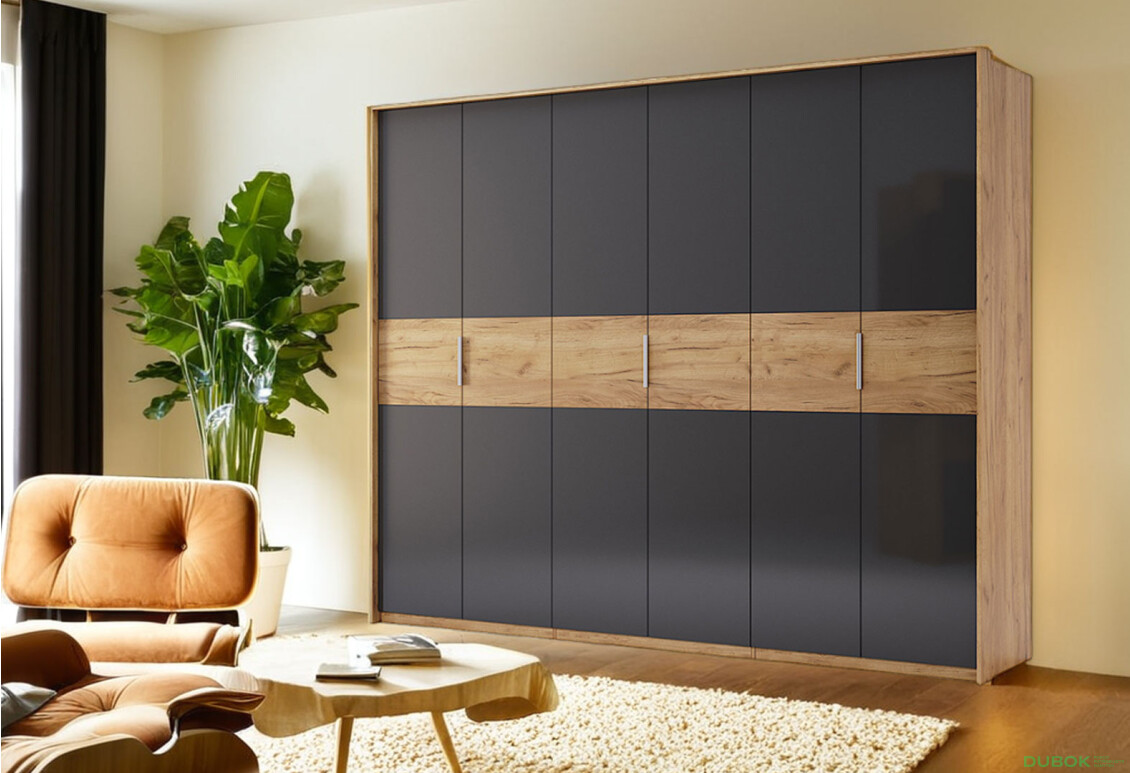 Skříň 6D bez zrcadel, série N dub kraft / Lava Ramona - Fotografie 3 Fotografie 3 - Skříň 6D bez zrcadel, série N dub kraft / Lava Ramona