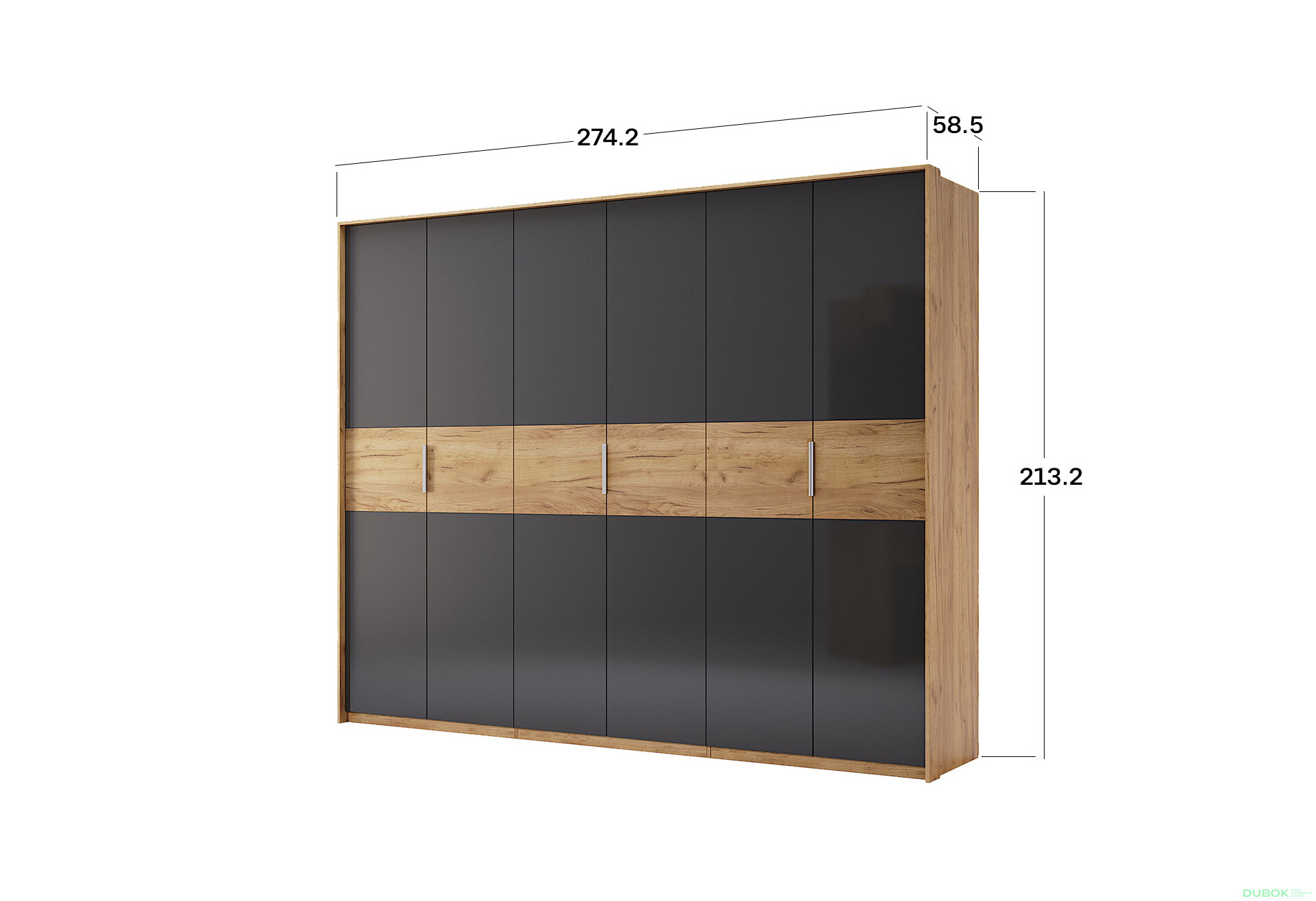 Skříň 6D bez zrcadel, série N dub kraft / Lava Ramona - Fotografie 2 Fotografie 2 - Skříň 6D bez zrcadel, série N dub kraft / Lava Ramona