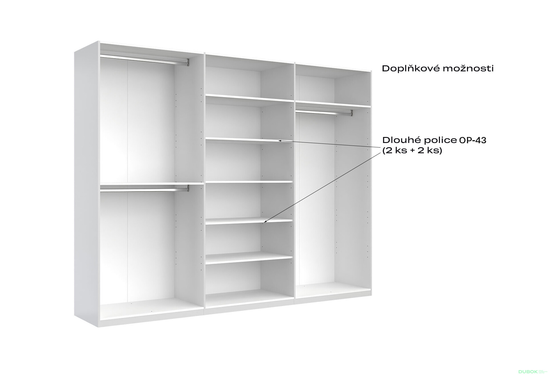 Fotografie 11 - Skříň 6D bez zrcadel, série N dub kraft / Lava Ramona