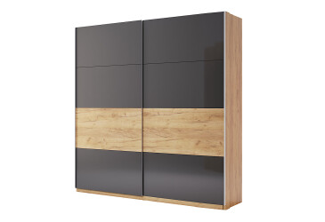 Skříň s posuvnými dveřmi 2.0x2.1 Mat Láva/Dub Kraft, série N Ramona