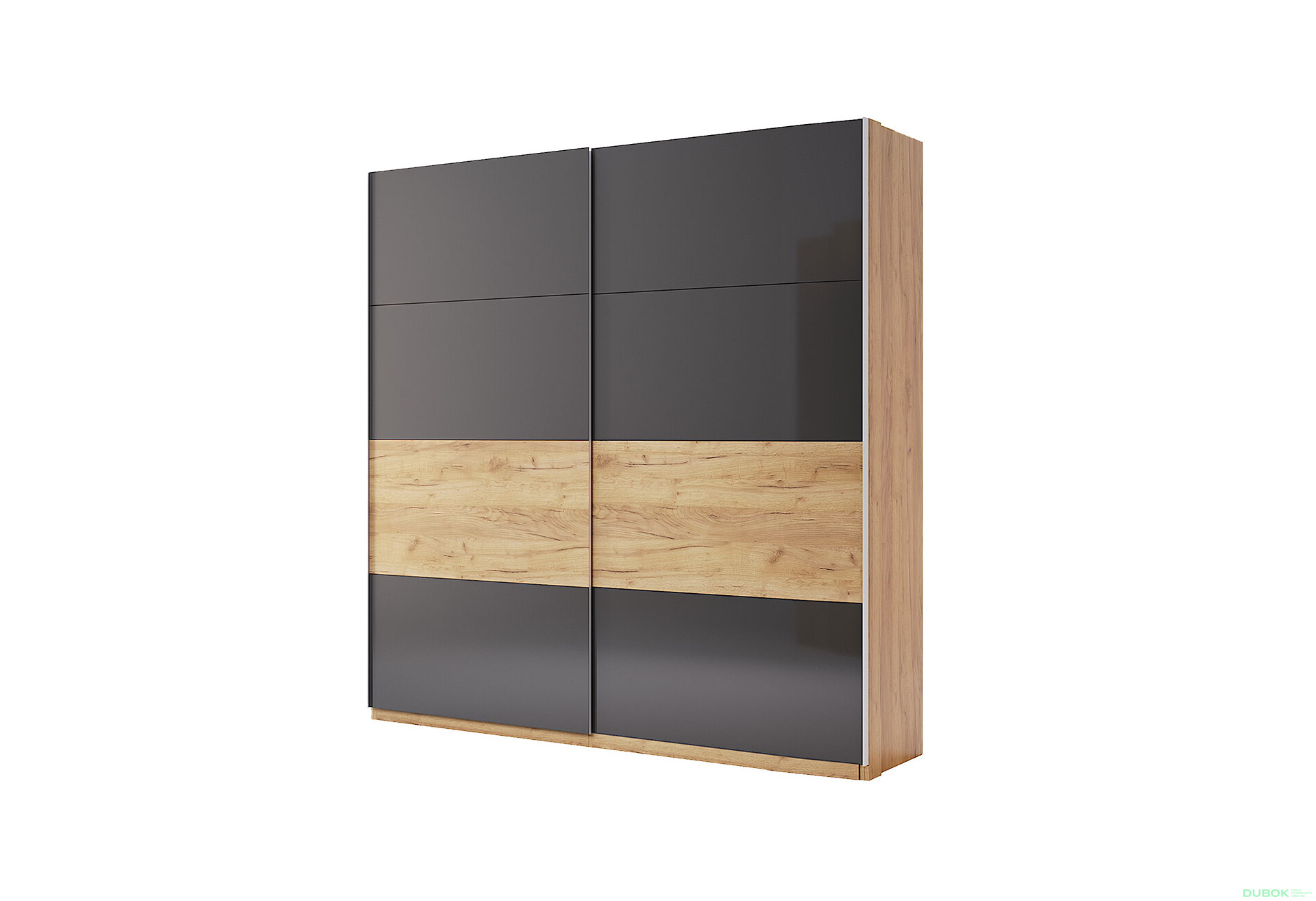 Skříň s posuvnými dveřmi 2.0x2.1 Mat Láva/Dub Kraft, série N Ramona - Fotografie 1 Fotografie 1 - Skříň s posuvnými dveřmi 2.0x2.1 Mat Láva/Dub Kraft, série N Ramona