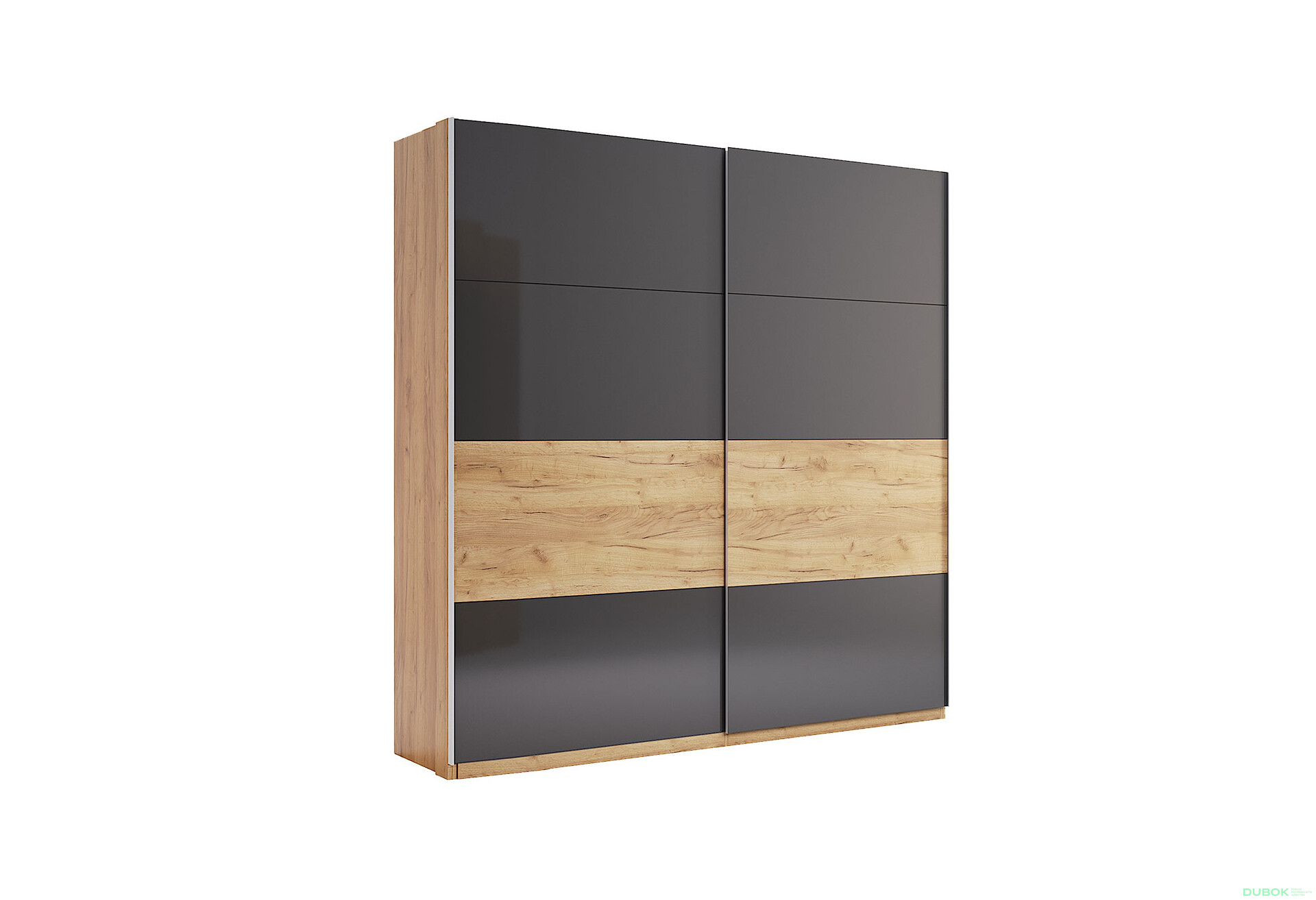 Skříň s posuvnými dveřmi 2.0x2.1 Mat Láva/Dub Kraft, série N Ramona - Fotografie 2 Fotografie 2 - Skříň s posuvnými dveřmi 2.0x2.1 Mat Láva/Dub Kraft, série N Ramona