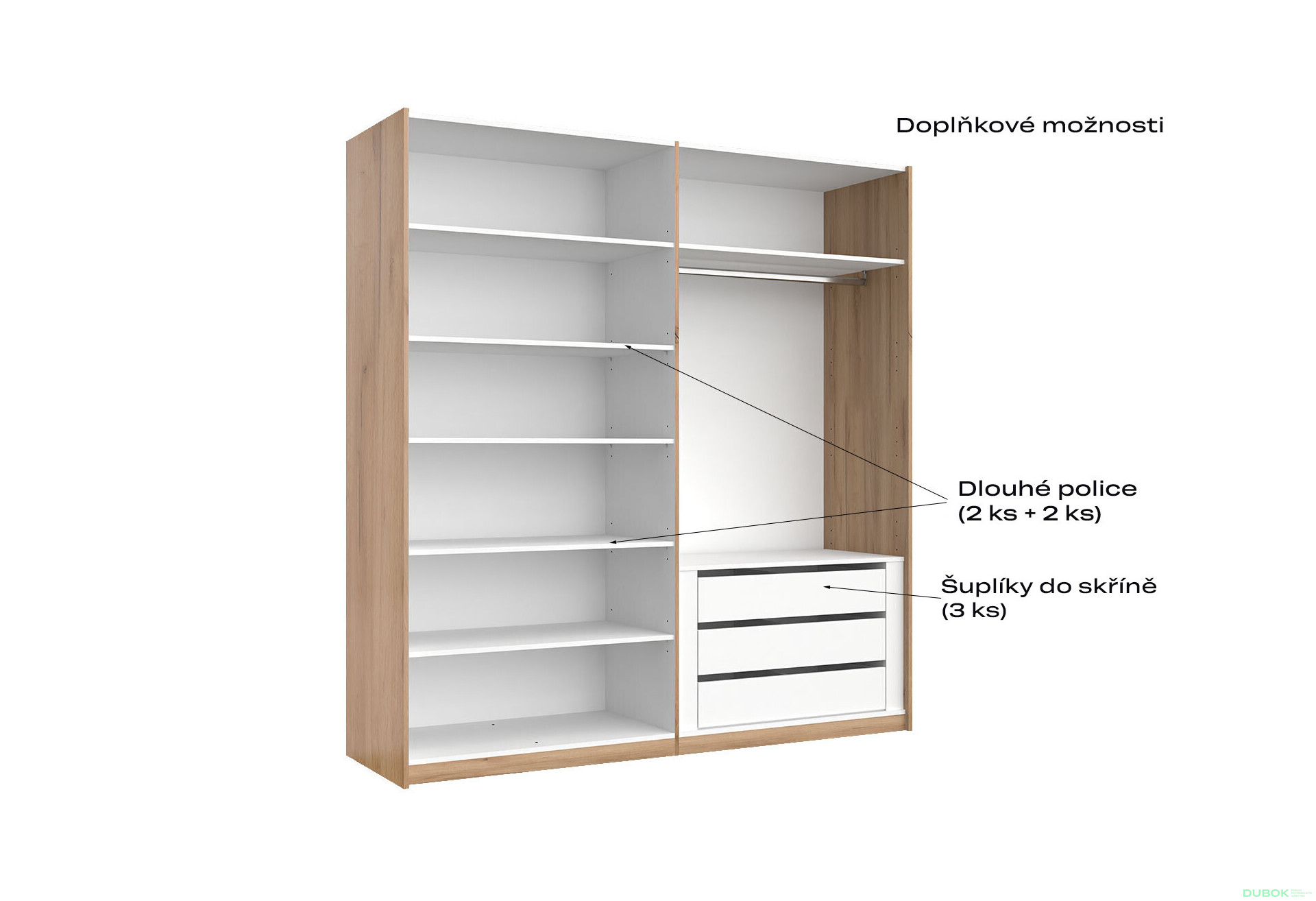 Skříň s posuvnými dveřmi 2.0x2.1 Mat Láva/Dub Kraft, série N Ramona - Fotografie 6 Fotografie 6 - Skříň s posuvnými dveřmi 2.0x2.1 Mat Láva/Dub Kraft, série N Ramona