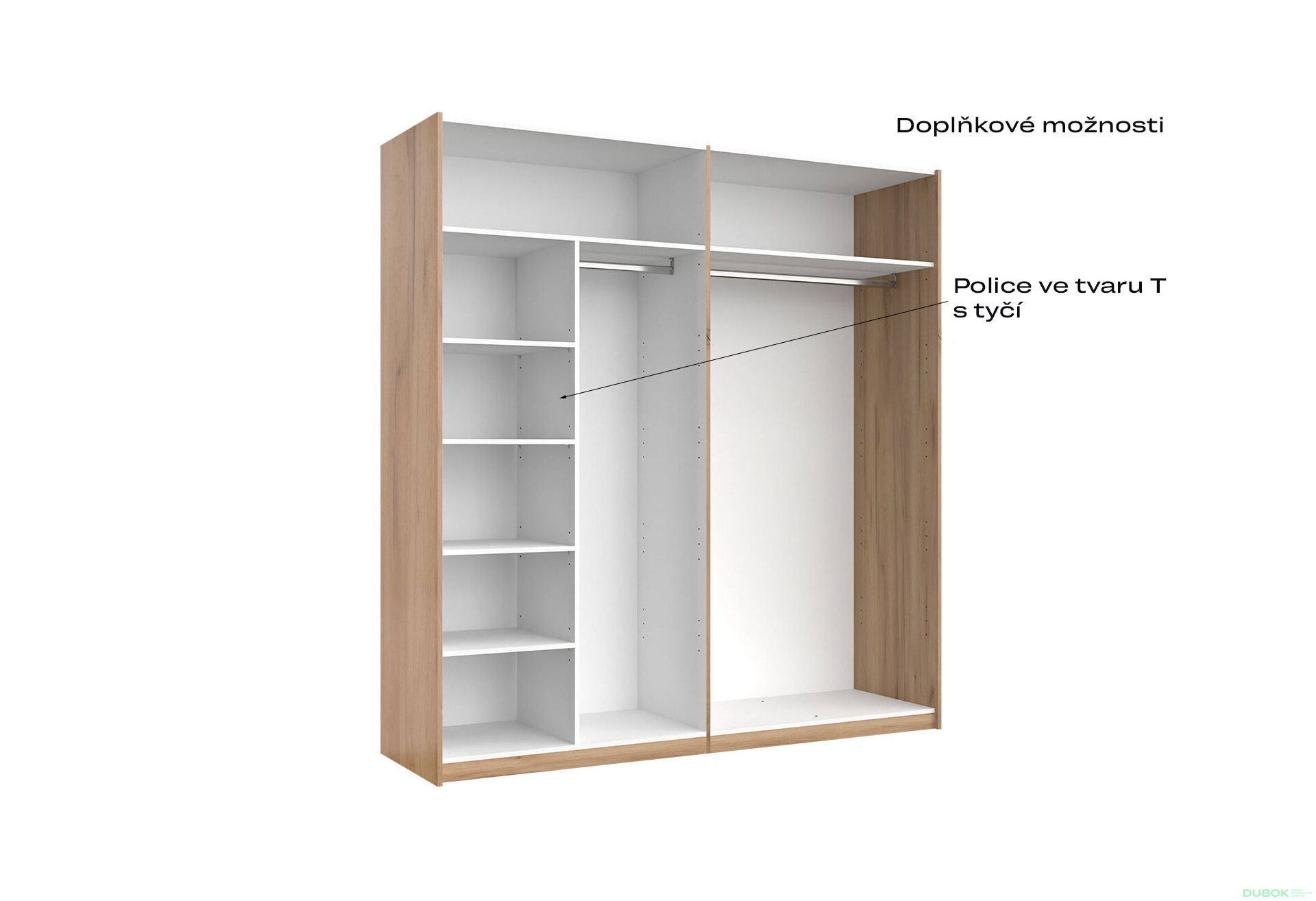 Skříň s posuvnými dveřmi 2.0x2.1 Mat Láva/Dub Kraft, série N Ramona - Fotografie 8 Fotografie 8 - Skříň s posuvnými dveřmi 2.0x2.1 Mat Láva/Dub Kraft, série N Ramona