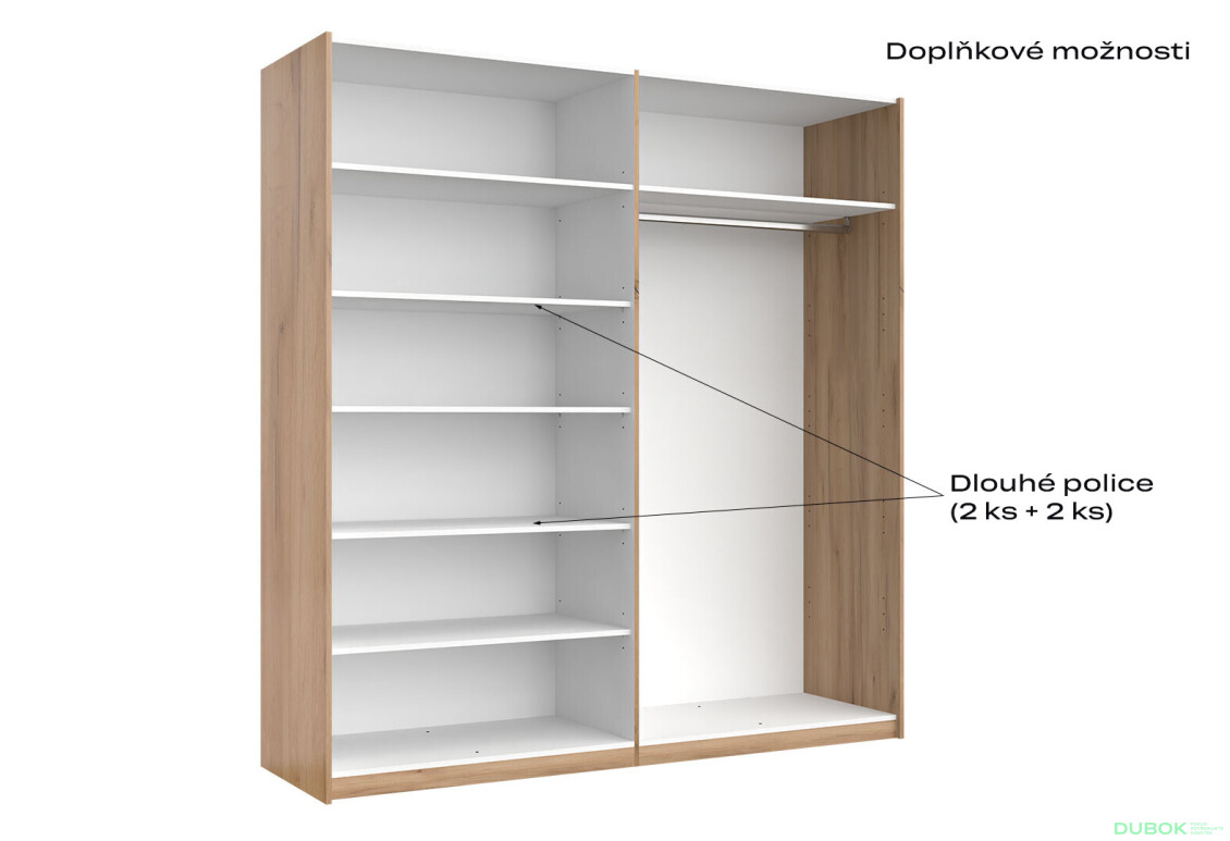Fotografie 10 - Skříň s posuvnými dveřmi 2.0x2.1 Mat Láva/Dub Kraft, série N Ramona