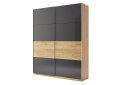 Fotografie 1 - Skříň s posuvnými dveřmi 1.5x2.1 Mat Láva/Dub Kraft, série N Ramona