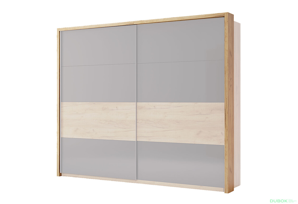 Možnost Garnýž (bez osvětlení) Skříně s posuvnými dveřmi 2.5x2.1 dub kraft - Fotografie 1 Fotografie 1 - Možnost Garnýž (bez osvětlení) Skříně s posuvnými dveřmi 2.5x2.1 dub kraft