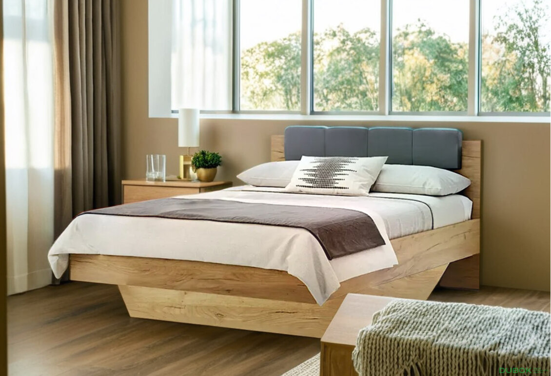 Fotografie 4 - Postel 1.4 měkké čelo bez rámu dub kraft / Lava Ramona