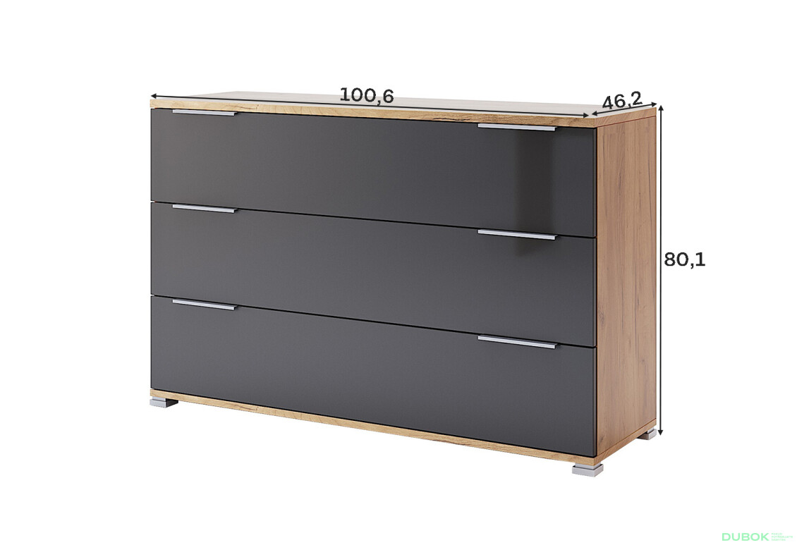 Fotografie 5 - Komoda 3šu dub kraft / Lava Ramona