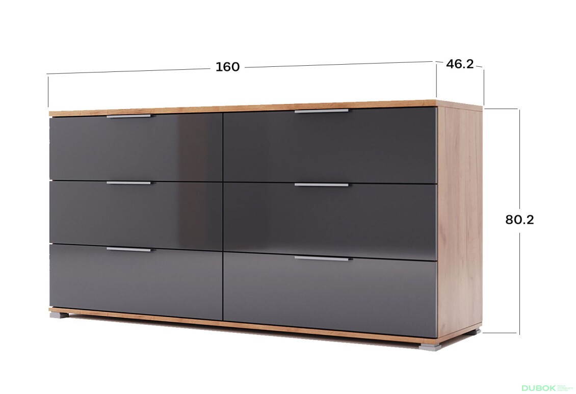 Komoda 6Š dub kraft / Lava Ramona - Fotografie 3 Fotografie 3 - Komoda 6Š dub kraft / Lava Ramona