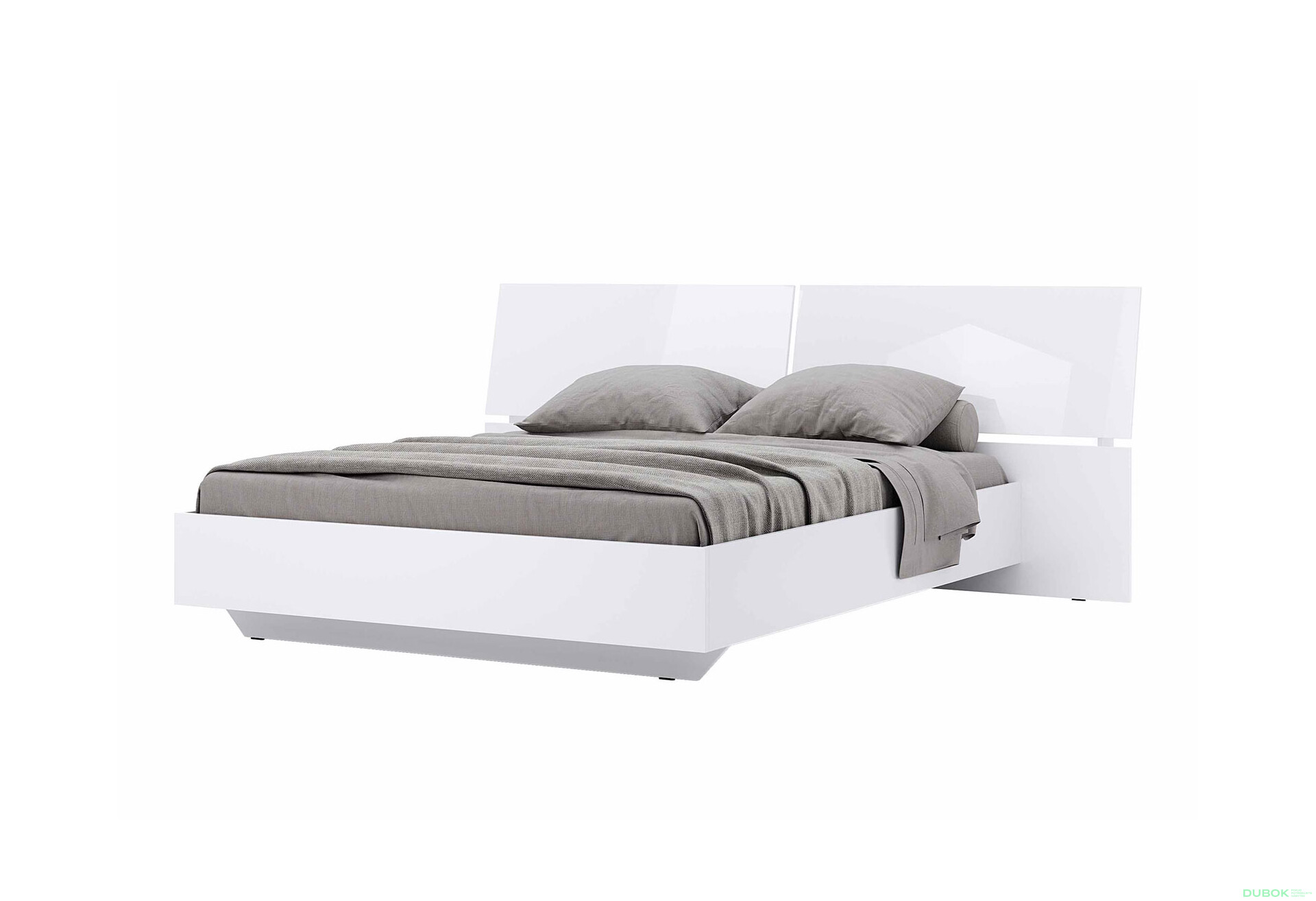 Postel 1.6x2.0 bez rámu Lesklá Bílá Mija - Fotografie 1 Fotografie 1 - Postel 1.6x2.0 bez rámu Lesklá Bílá Mija