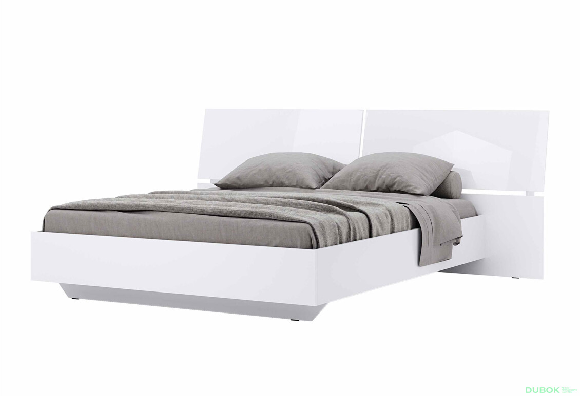 Postel 1.6x2.0 bez rámu Lesklá Bílá Mija - Fotografie 1 Fotografie 1 - Postel 1.6x2.0 bez rámu Lesklá Bílá Mija