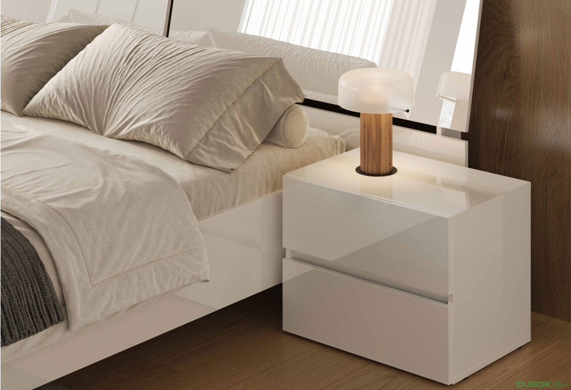 Postel 1.6x2.0 bez rámu Lesklá Bílá Mija - Fotografie 4 Fotografie 4 - Postel 1.6x2.0 bez rámu Lesklá Bílá Mija