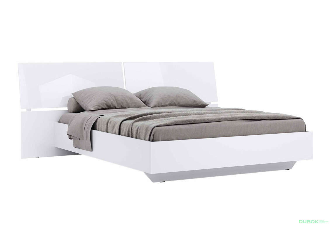 Postel 1.6x2.0 bez rámu Lesklá Bílá Mija - Fotografie 5 Fotografie 5 - Postel 1.6x2.0 bez rámu Lesklá Bílá Mija
