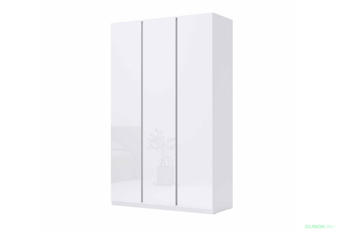 Skříň 3dv Bez zrcadel Lesklá Bílá Mija - Fotografie 1 Fotografie 1 - Skříň 3dv Bez zrcadel Lesklá Bílá Mija