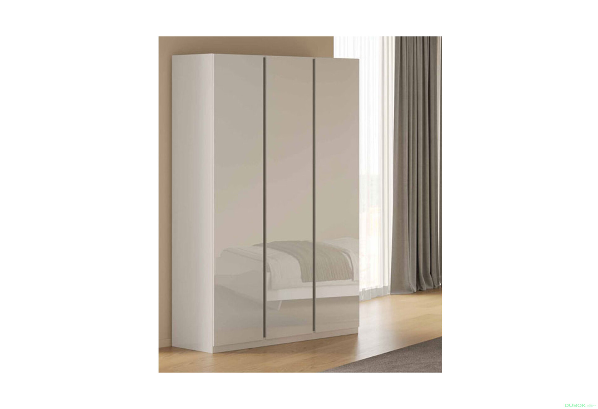 Skříň 3dv Bez zrcadel Lesklá Bílá Mija - Fotografie 2 Fotografie 2 - Skříň 3dv Bez zrcadel Lesklá Bílá Mija