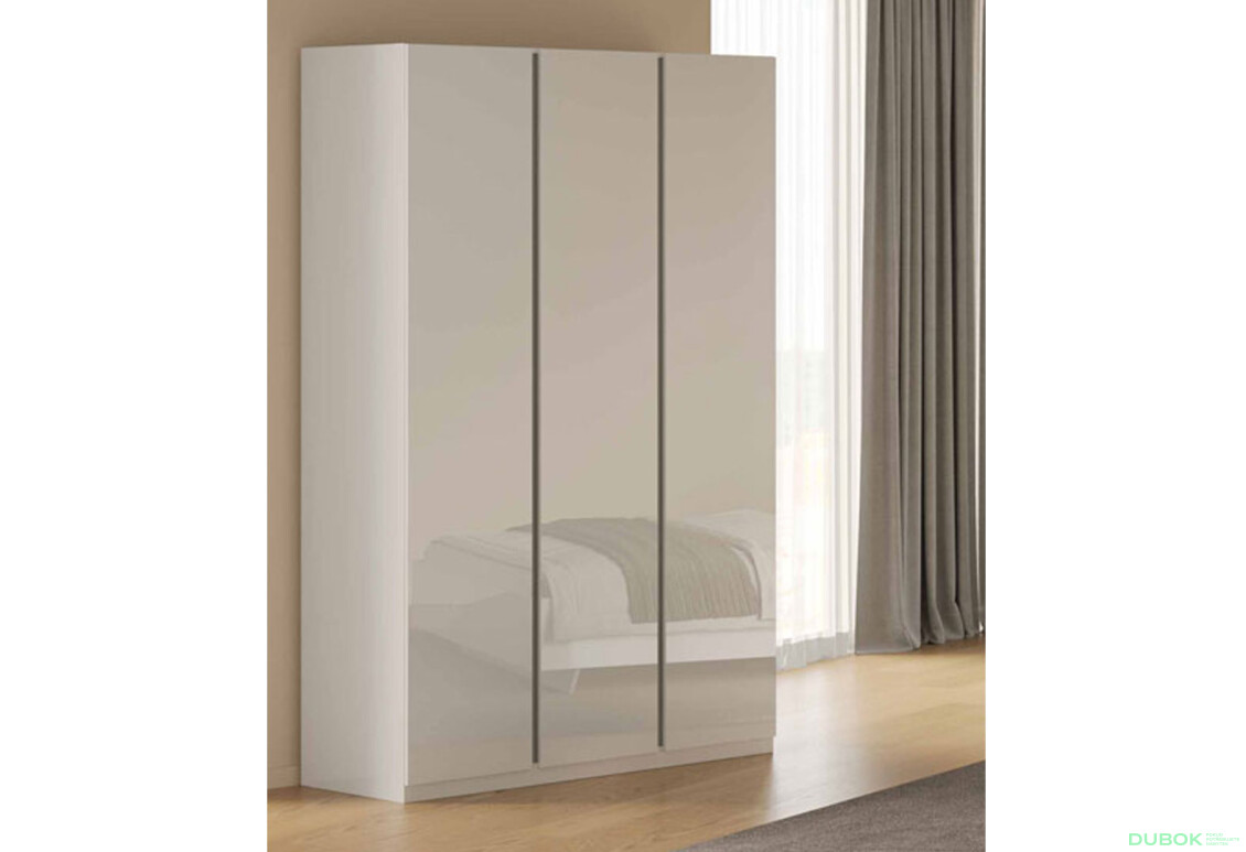 Skříň 3dv Bez zrcadel Lesklá Bílá Mija - Fotografie 2 Fotografie 2 - Skříň 3dv Bez zrcadel Lesklá Bílá Mija