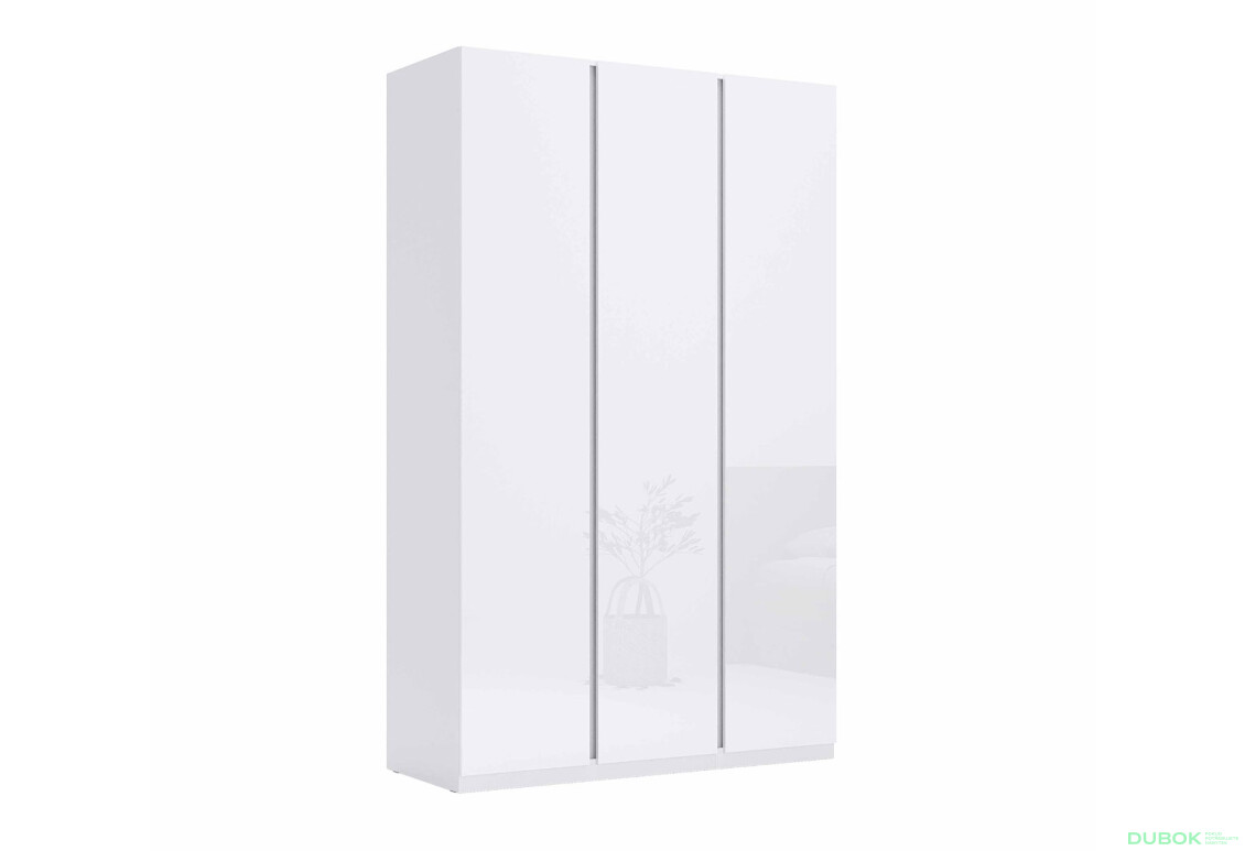 Skříň 3dv Bez zrcadel Lesklá Bílá Mija - Fotografie 3 Fotografie 3 - Skříň 3dv Bez zrcadel Lesklá Bílá Mija