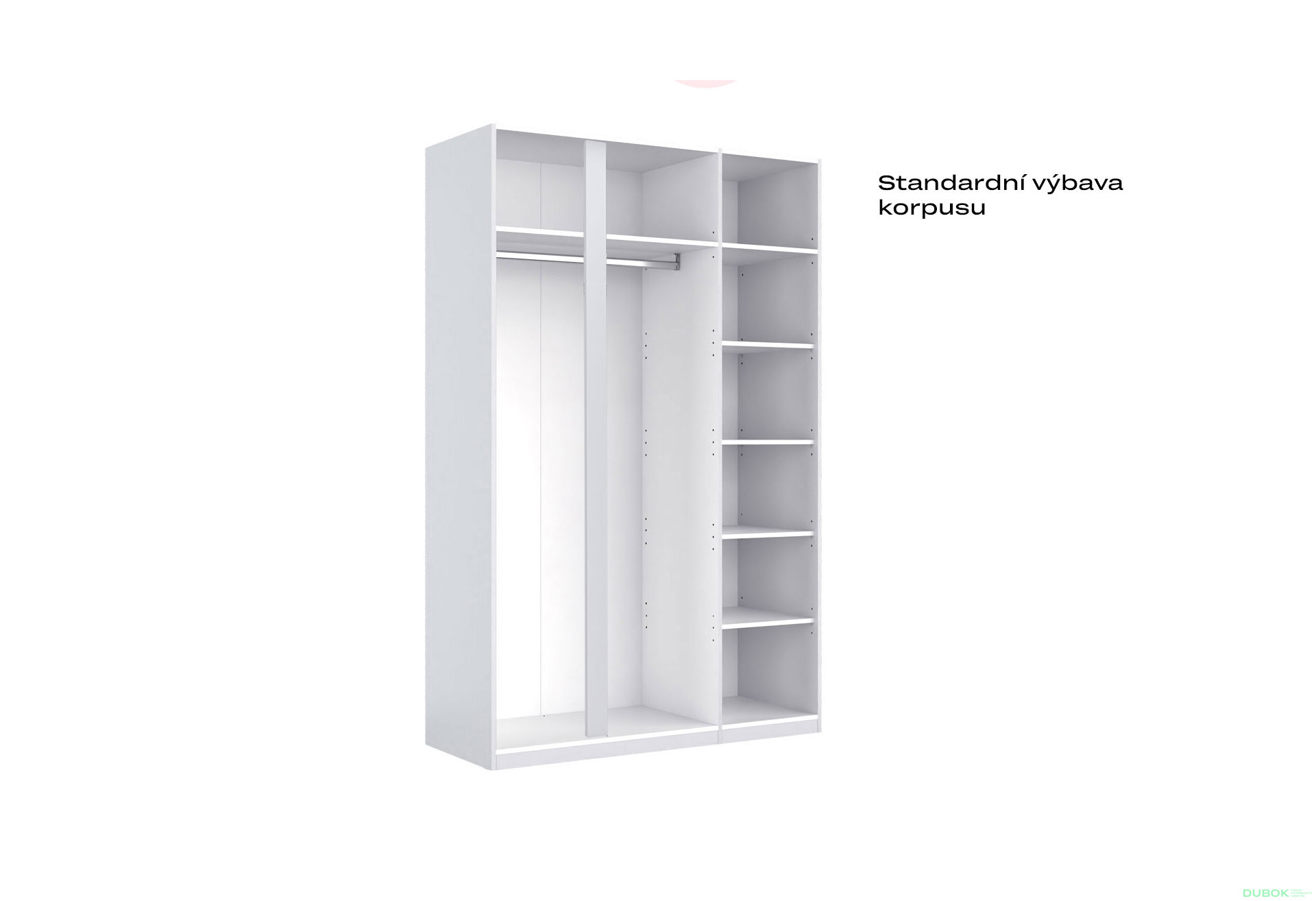 Skříň 3dv Bez zrcadel Lesklá Bílá Mija - Fotografie 5 Fotografie 5 - Skříň 3dv Bez zrcadel Lesklá Bílá Mija