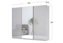 Fotografie 4 - Skříň s posuvnými dveřmi 2,5x2,1 m lesklá šedá / zrcadlo Megy