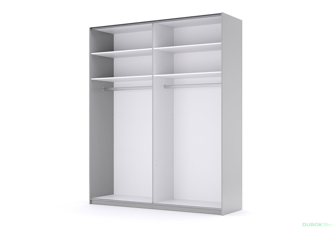 Skříň s posuvnými dveřmi 2.0x2.4 m, šedý lesk / zrcadlo Megy - Fotografie 2 Fotografie 2 - Skříň s posuvnými dveřmi 2.0x2.4 m, šedý lesk / zrcadlo Megy