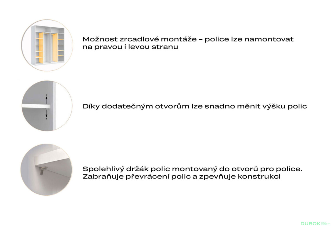 Skříň s posuvnými dveřmi 2.0x2.4 m, šedý lesk / zrcadlo Megy - Fotografie 11 Fotografie 11 - Skříň s posuvnými dveřmi 2.0x2.4 m, šedý lesk / zrcadlo Megy