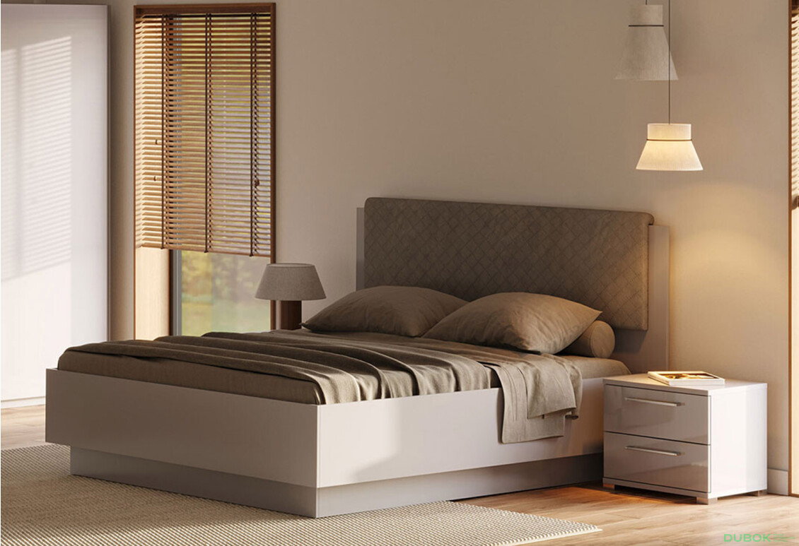 Postel 1,6 m výsuvná s rámem šedý lesk Megy - Fotografie 2 Fotografie 2 - Postel 1,6 m výsuvná s rámem šedý lesk Megy