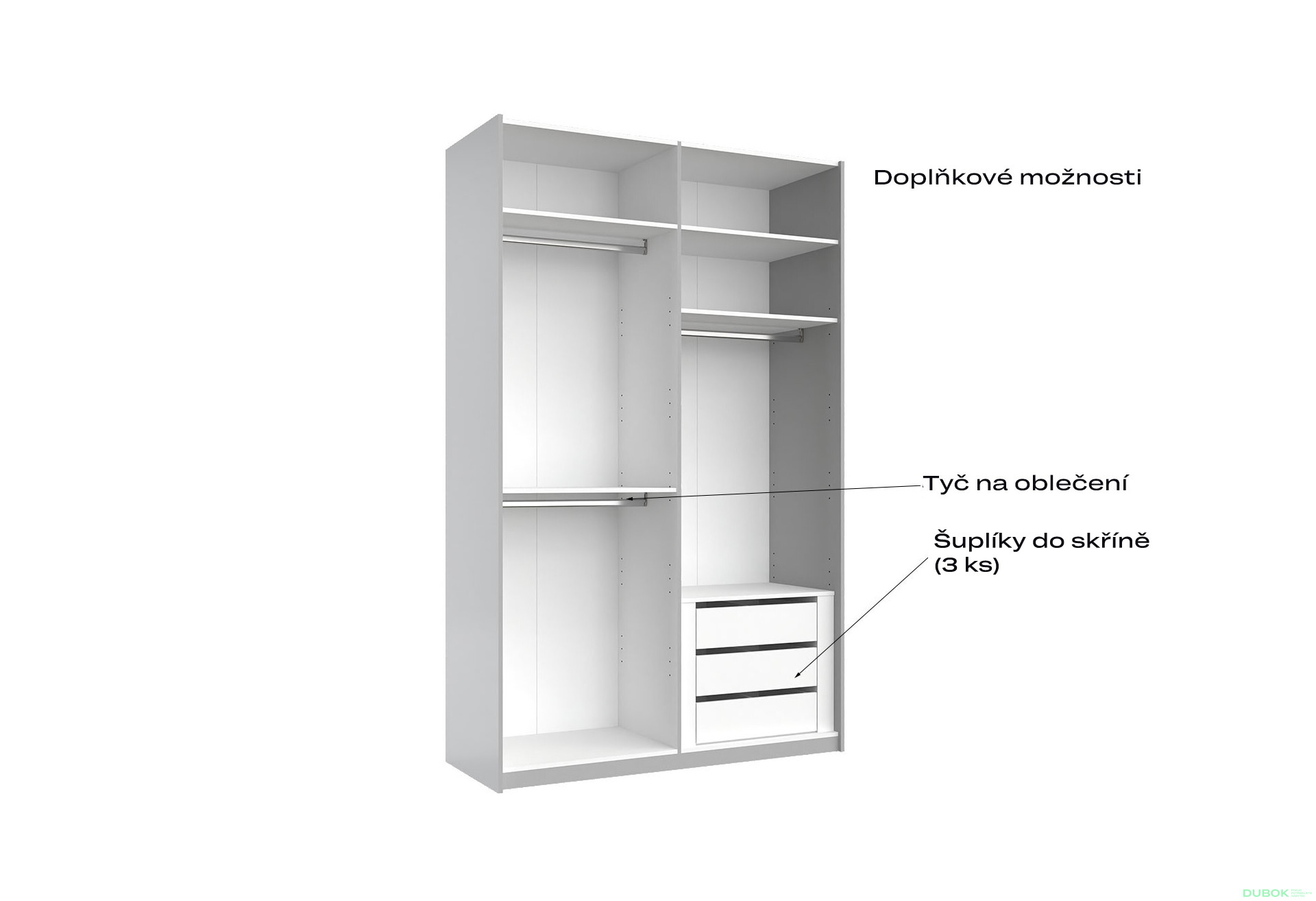 Fotografie 6 - Skříň s posuvnými dveřmi 1,5x2,4 m lesklá / zrcadlo Megy