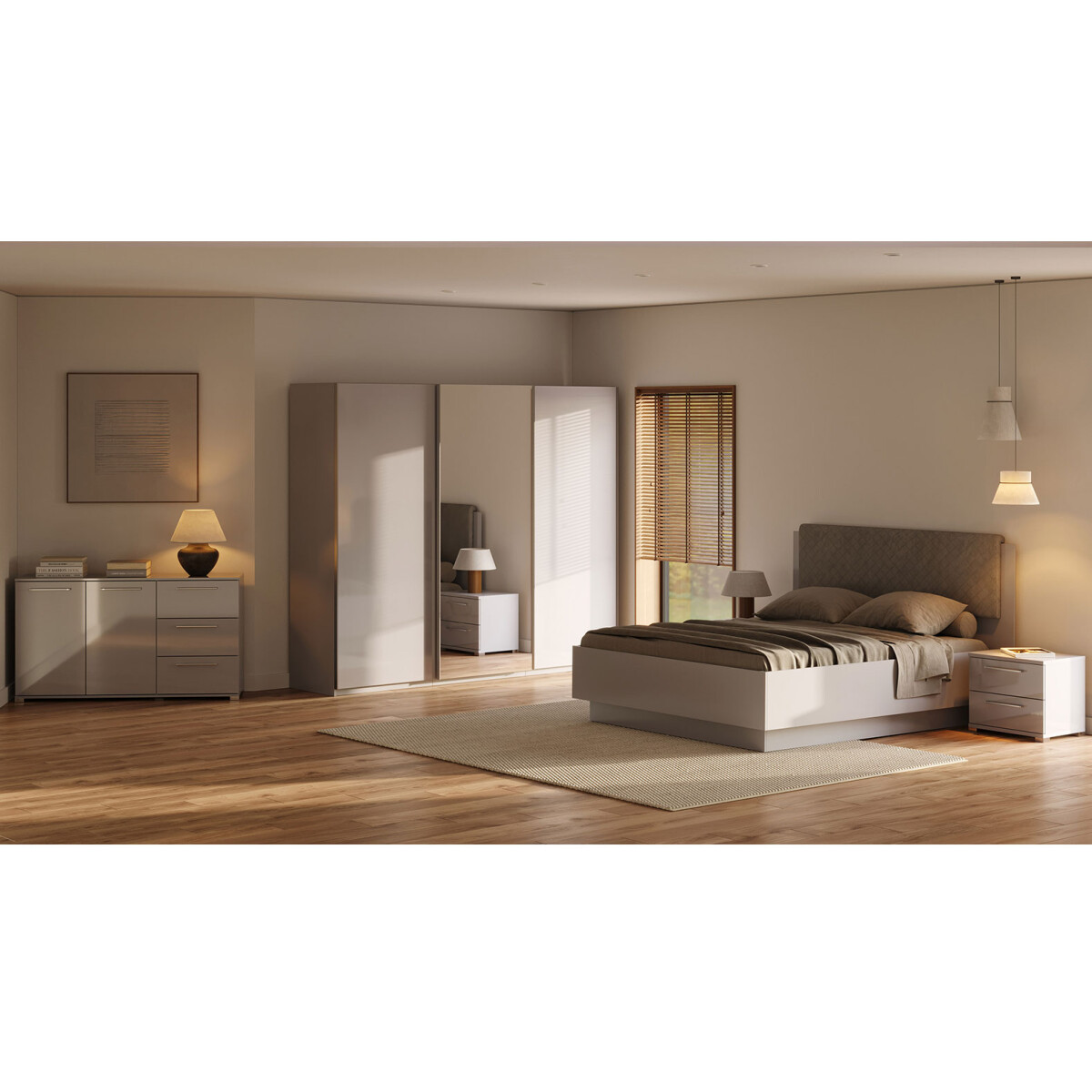 

Sada se skříní s posuvnými dveřmi 3D Megy