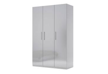 Skříň 3dveřová bez zrcadel, série N šedý lesk Megy