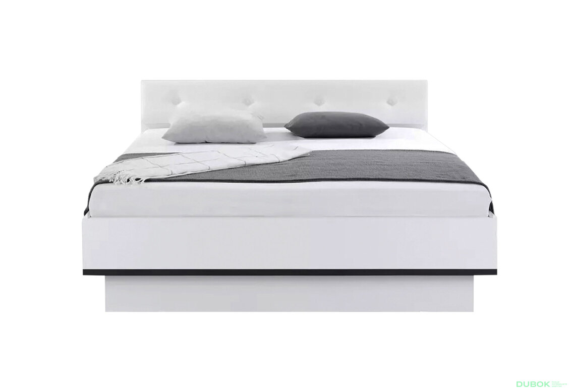 Fotografie 3 - Postel 1.8 Bílý lesk / Matný antracit Lucca