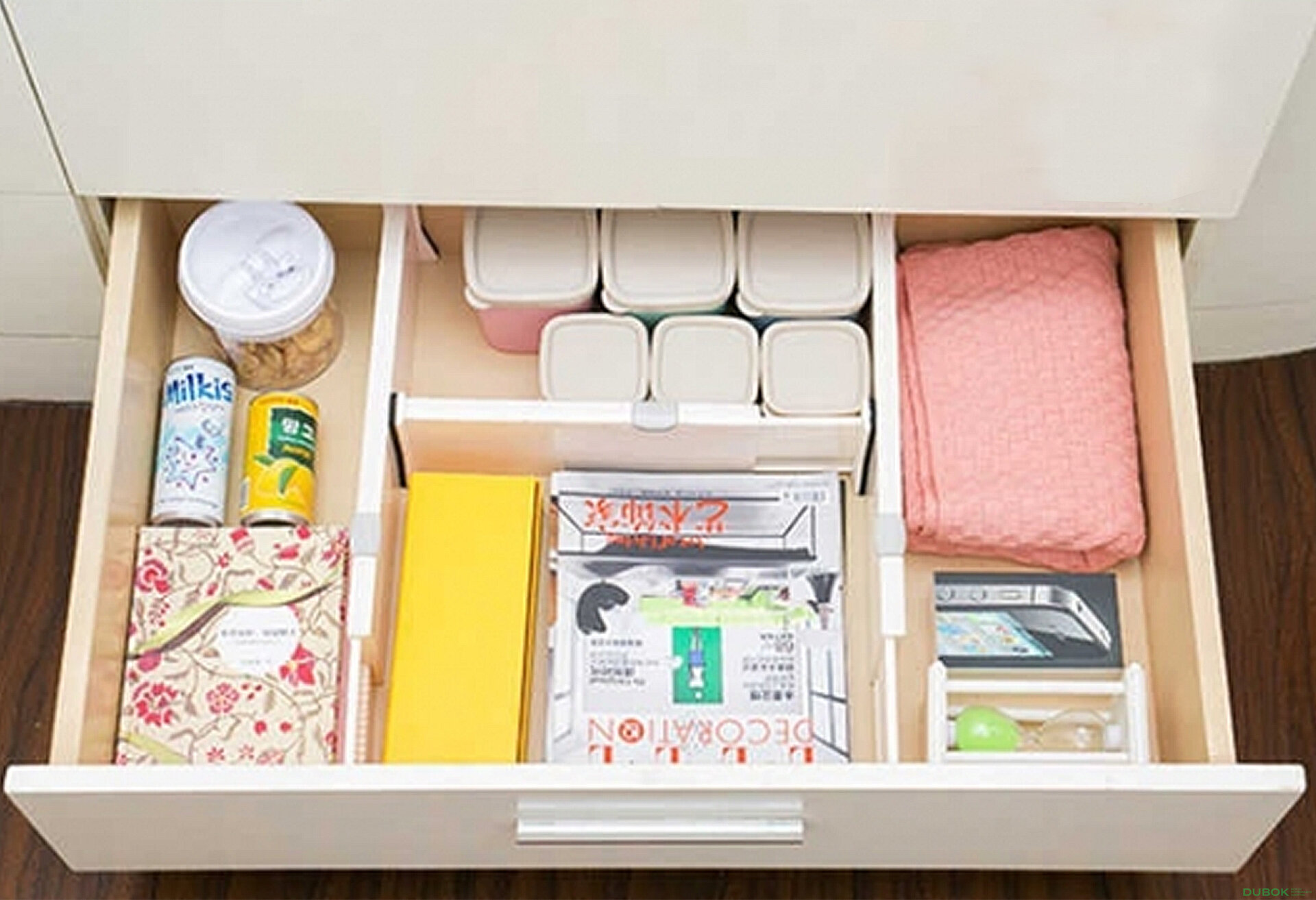 Fotografie 3 - Dělící prvek pro zásuvku (ložnice), délka 38-54 cm, výška 10 cm Ramona