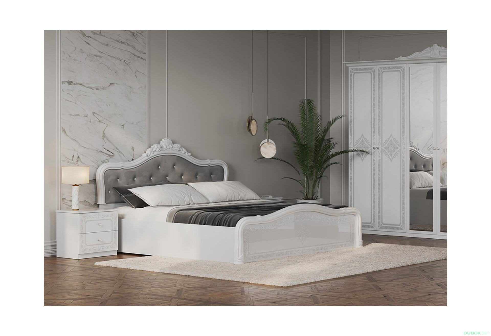 Postel 160 Lux výklopná s roštem + koruna, bílá Luiza - Fotografie 2 Fotografie 2 - Postel 160 Lux výklopná s roštem + koruna, bílá Luiza