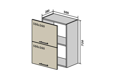 V57 Skříňka 2D 50 RioLine / RіoLаіn Matná