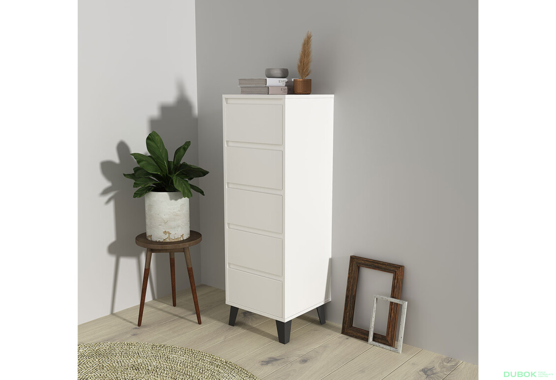 Komoda Borg 5s/40 bílá