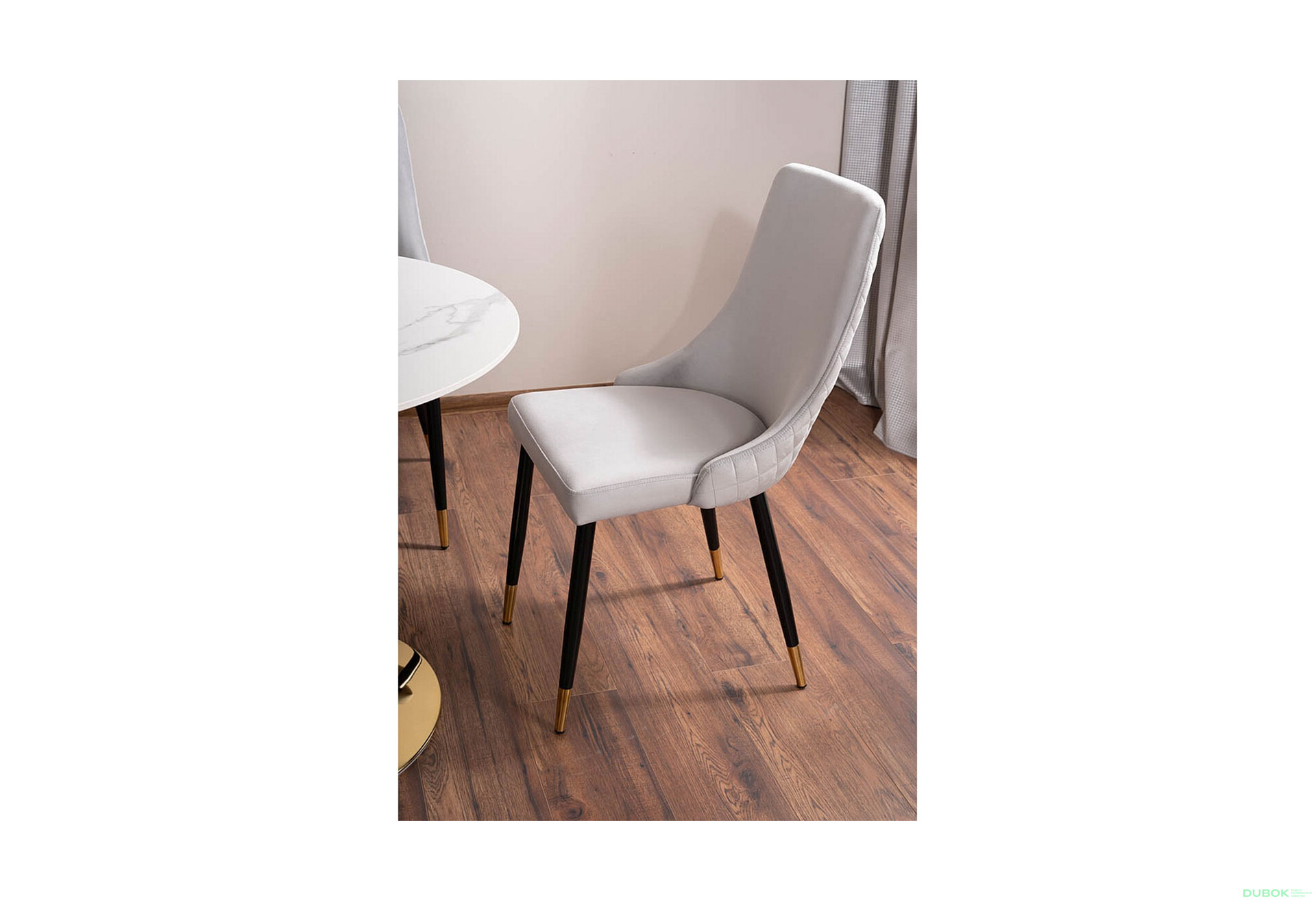 Fotografie 5 - Židle Piano Velvet světle šedý Bluvel 03, kov černý / zlatý